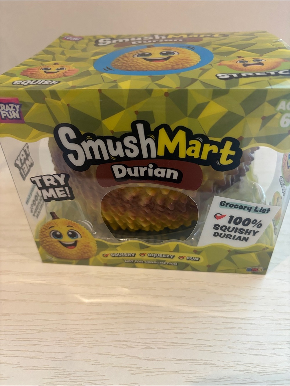 Durian Squishy Plush Toy - Yellow and Brown